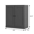 Gray Twenty Pair Solid WoodShoe Storage Cabinet