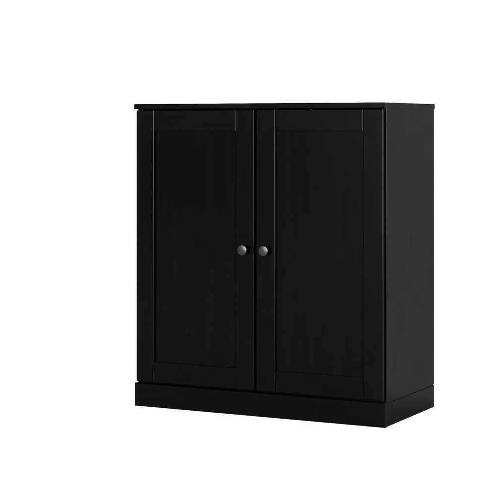 Black Twenty Pair Solid WoodShoe Storage Cabinet