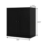 Black Twenty Pair Solid WoodShoe Storage Cabinet