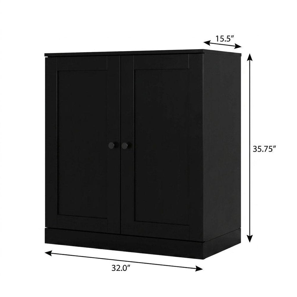 Black Twenty Pair Solid WoodShoe Storage Cabinet