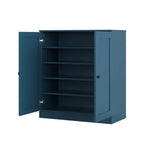 Teal Blue Twenty Pair Solid WoodShoe Storage Cabinet