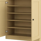 Yellow Twenty Pair Solid WoodShoe Storage Cabinet