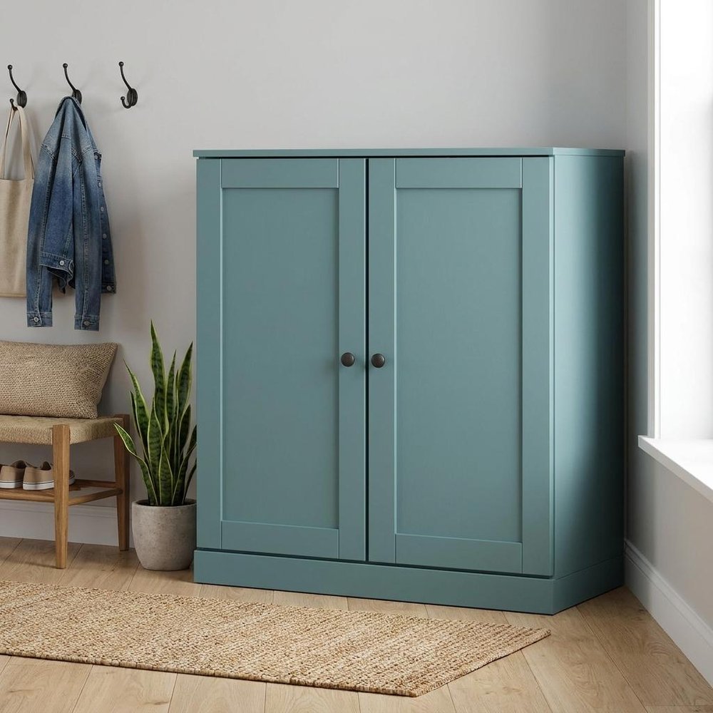 Aqua Twenty Pair Solid WoodShoe Storage Cabinet