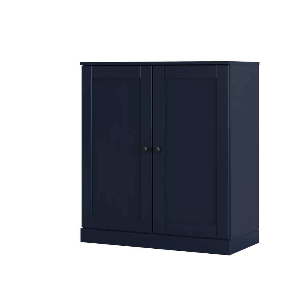Navy Blue Twenty Pair Solid WoodShoe Storage Cabinet