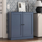 French Blue Twenty Pair Solid WoodShoe Storage Cabinet