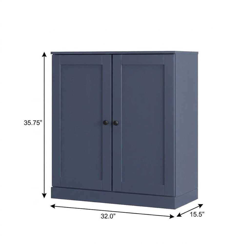 French Blue Twenty Pair Solid WoodShoe Storage Cabinet