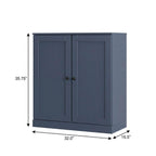 French Blue Twenty Pair Solid WoodShoe Storage Cabinet