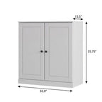 White Twenty Pair Solid WoodShoe Storage Cabinet