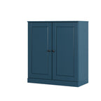 Teal Blue Twenty Pair Solid WoodShoe Storage Cabinet