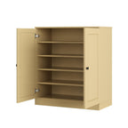 Yellow Twenty Pair Solid WoodShoe Storage Cabinet