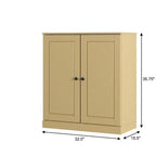 Yellow Twenty Pair Solid WoodShoe Storage Cabinet