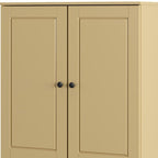 Yellow Twenty Pair Solid WoodShoe Storage Cabinet