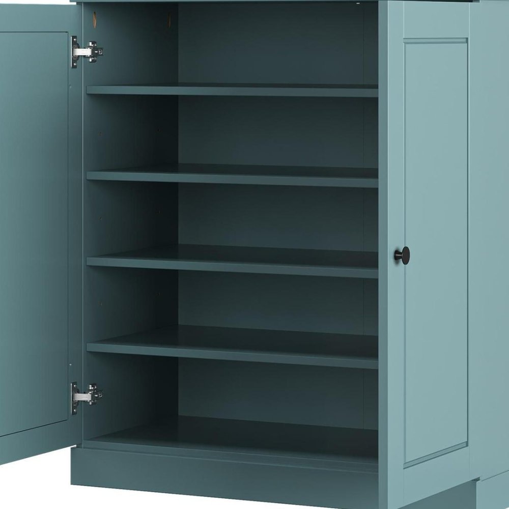 Aqua Twenty Pair Solid WoodShoe Storage Cabinet