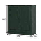 Green Twenty Pair Solid WoodShoe Storage Cabinet