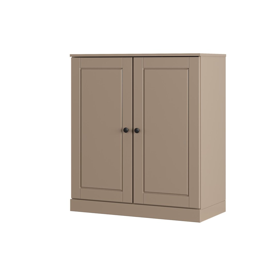 Beige Twenty Pair Solid WoodShoe Storage Cabinet