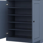 French Blue Twenty Pair Solid WoodShoe Storage Cabinet