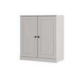 Off White Twenty Pair Solid WoodShoe Storage Cabinet