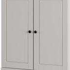 Off White Twenty Pair Solid WoodShoe Storage Cabinet