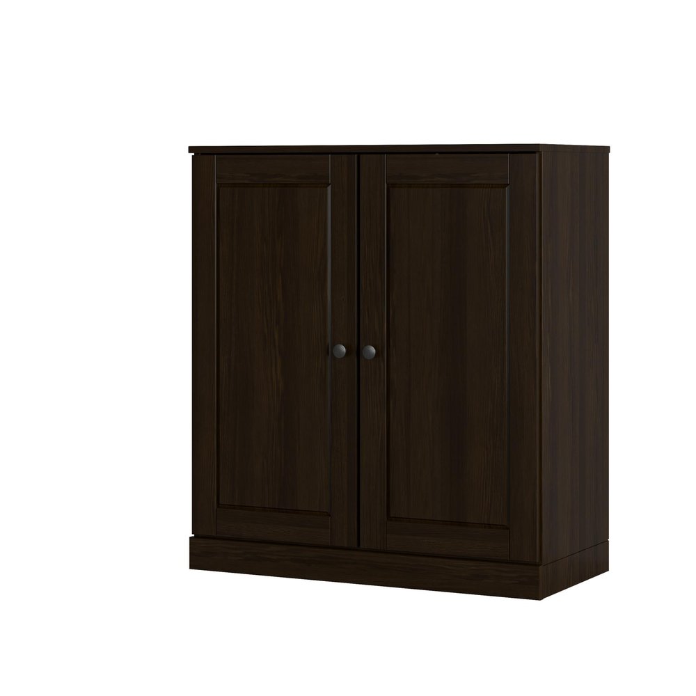 Espresso Twenty Pair Solid WoodShoe Storage Cabinet