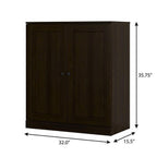 Espresso Twenty Pair Solid WoodShoe Storage Cabinet