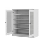 White Twenty Pair Solid WoodShoe Storage Cabinet