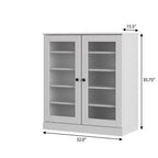 White Twenty Pair Solid WoodShoe Storage Cabinet