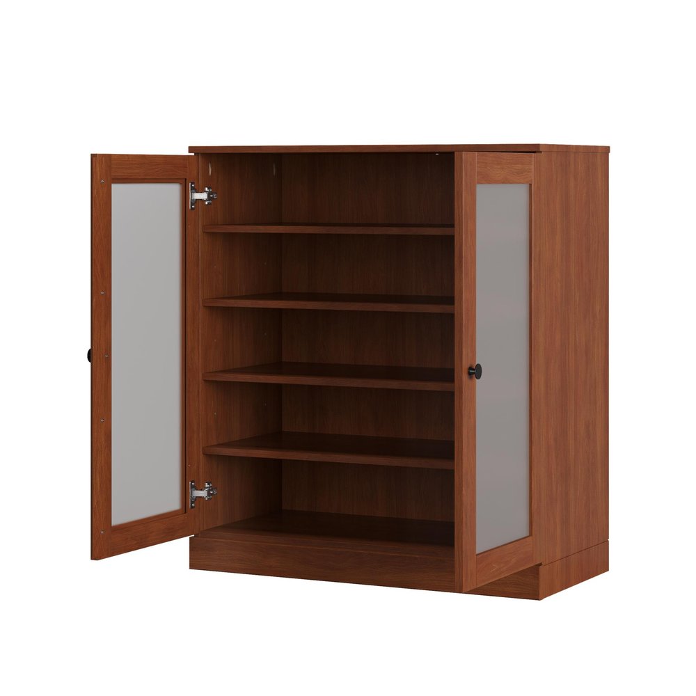 Coffee Twenty Pair Solid WoodShoe Storage Cabinet