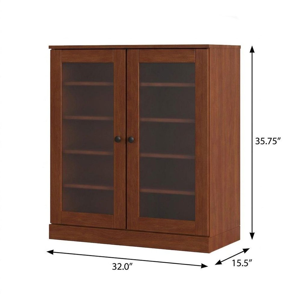 Coffee Twenty Pair Solid WoodShoe Storage Cabinet