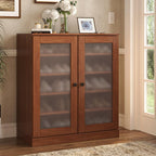 Coffee Twenty Pair Solid WoodShoe Storage Cabinet