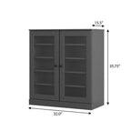 Gray Twenty Pair Solid WoodShoe Storage Cabinet