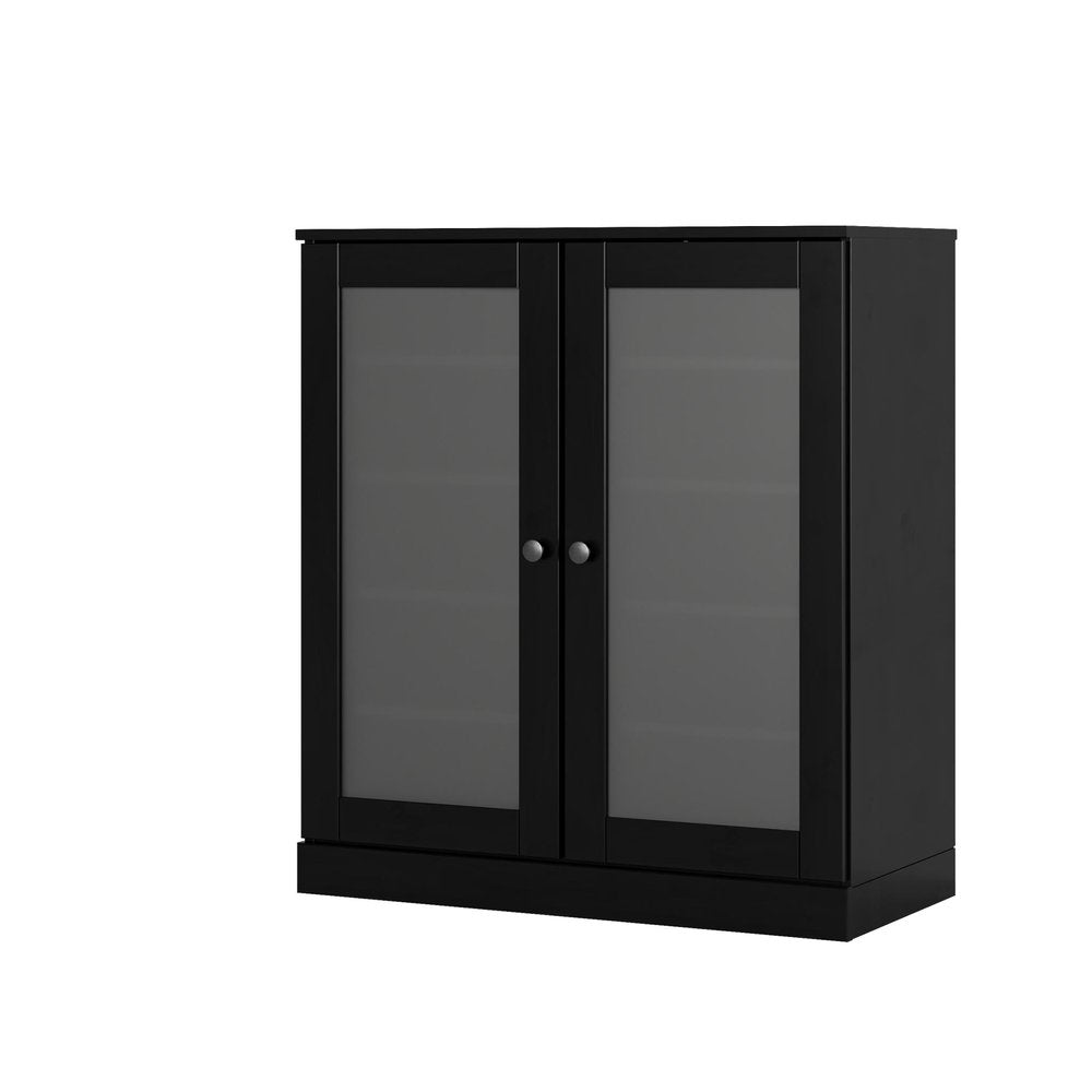 Black Twenty Pair Solid WoodShoe Storage Cabinet