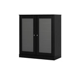 Black Twenty Pair Solid WoodShoe Storage Cabinet
