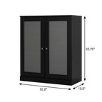 Black Twenty Pair Solid WoodShoe Storage Cabinet