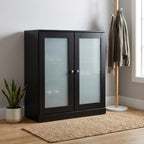 Black Twenty Pair Solid WoodShoe Storage Cabinet