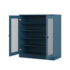 Teal Blue Twenty Pair Solid WoodShoe Storage Cabinet