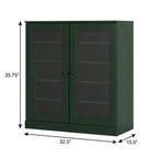 Green Twenty Pair Solid WoodShoe Storage Cabinet