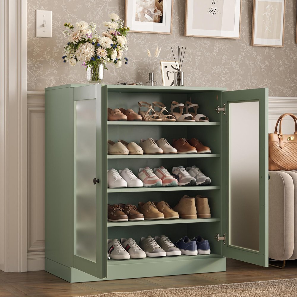 Sage Twenty Pair Solid WoodShoe Storage Cabinet