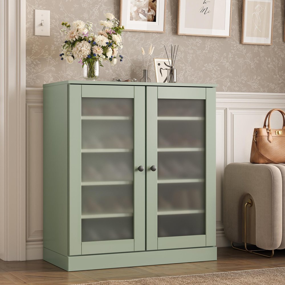 Sage Twenty Pair Solid WoodShoe Storage Cabinet