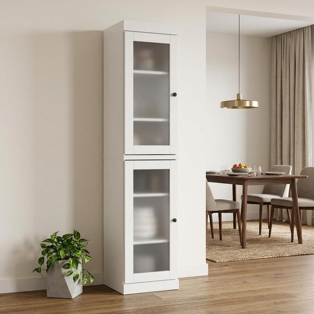72" White Solid Wood Two Door Pantry Or Storage Closet