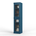 72" Teal Blue Solid Wood Two Door Pantry Or Storage Closet