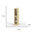 72" Yellow Solid Wood Two Door Pantry Or Storage Closet