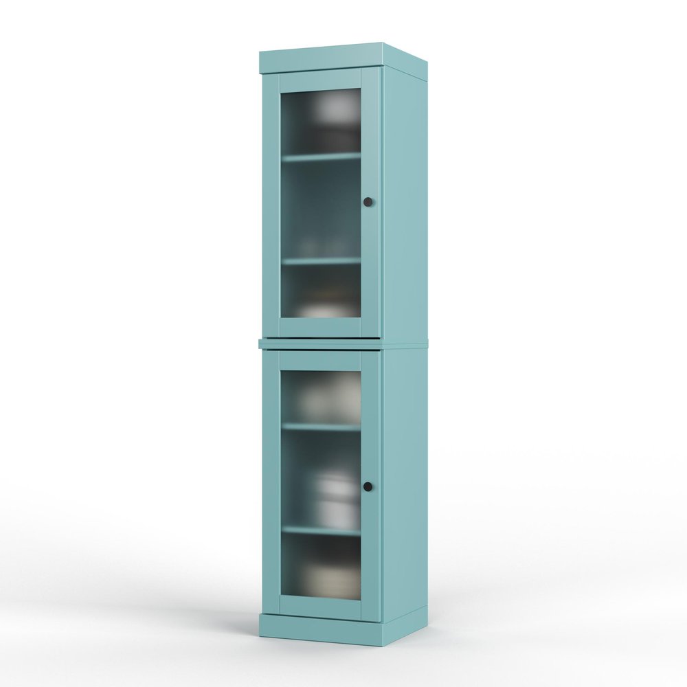 72" Aqua Solid Wood Two Door Pantry Or Storage Closet