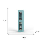 72" Aqua Solid Wood Two Door Pantry Or Storage Closet