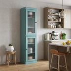 72" Aqua Solid Wood Two Door Pantry Or Storage Closet