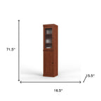 72" Coffee Solid Wood Two Door Pantry Or Storage Closet