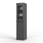 72" Gray Solid Wood Two Door Pantry Or Storage Closet