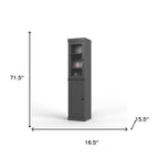 72" Gray Solid Wood Two Door Pantry Or Storage Closet