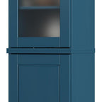 72" Teal Blue Solid Wood Two Door Pantry Or Storage Closet