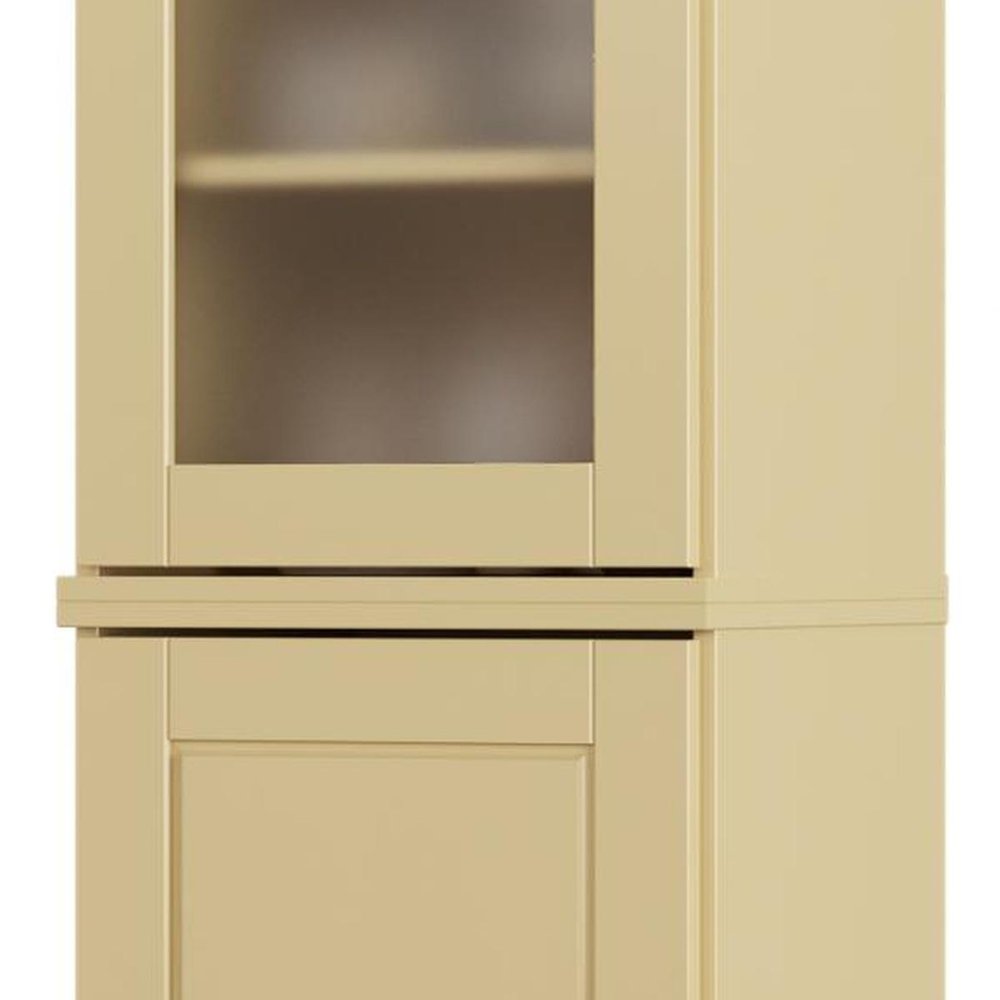 72" Yellow Solid Wood Two Door Pantry Or Storage Closet