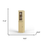 72" Yellow Solid Wood Two Door Pantry Or Storage Closet